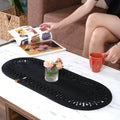 Oval Jute Table Runner | Woven Braided Dining Runner | Natural Textured Rattan Table Runner for Dining Table Coffee Table or Patio 11.8 x 27.5 (Standart)