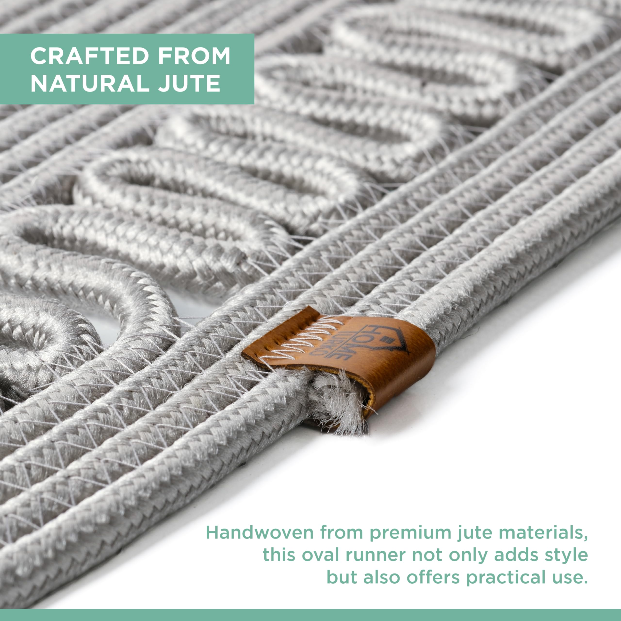 Oval Jute Table Runner | Woven Braided Dining Runner | Natural Textured Rattan Table Runner for Dining Table Coffee Table or Patio 11.8 x 27.5 (Standart)