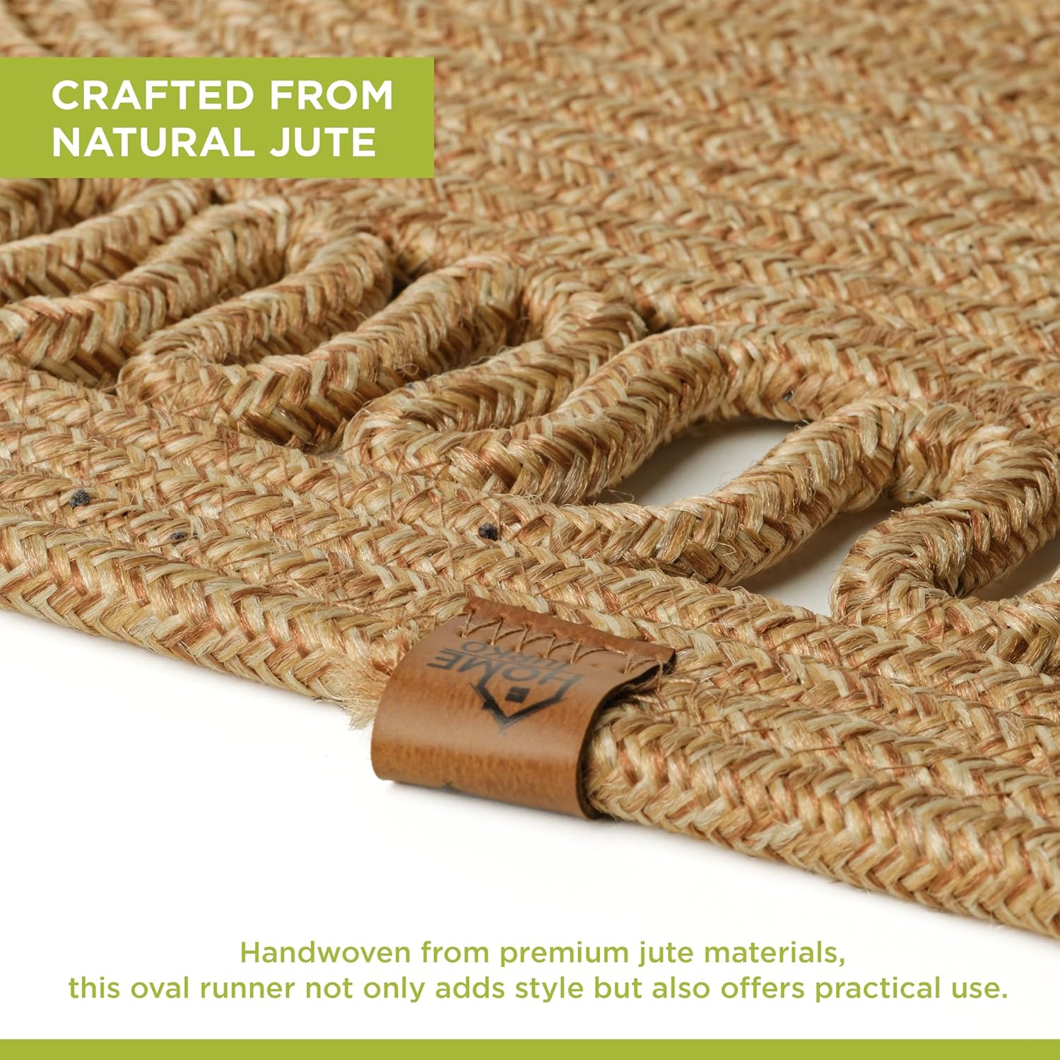 Oval Jute Table Runner | Woven Braided Dining Runner | Natural Textured Rattan Table Runner for Dining Table Coffee Table or Patio 11.8 x 27.5 (Standart)